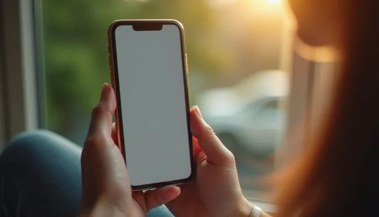 Smartphone affichant une conversation WhatsApp avec une photo qui ne s'affiche pas, représentée par un carré gris vide