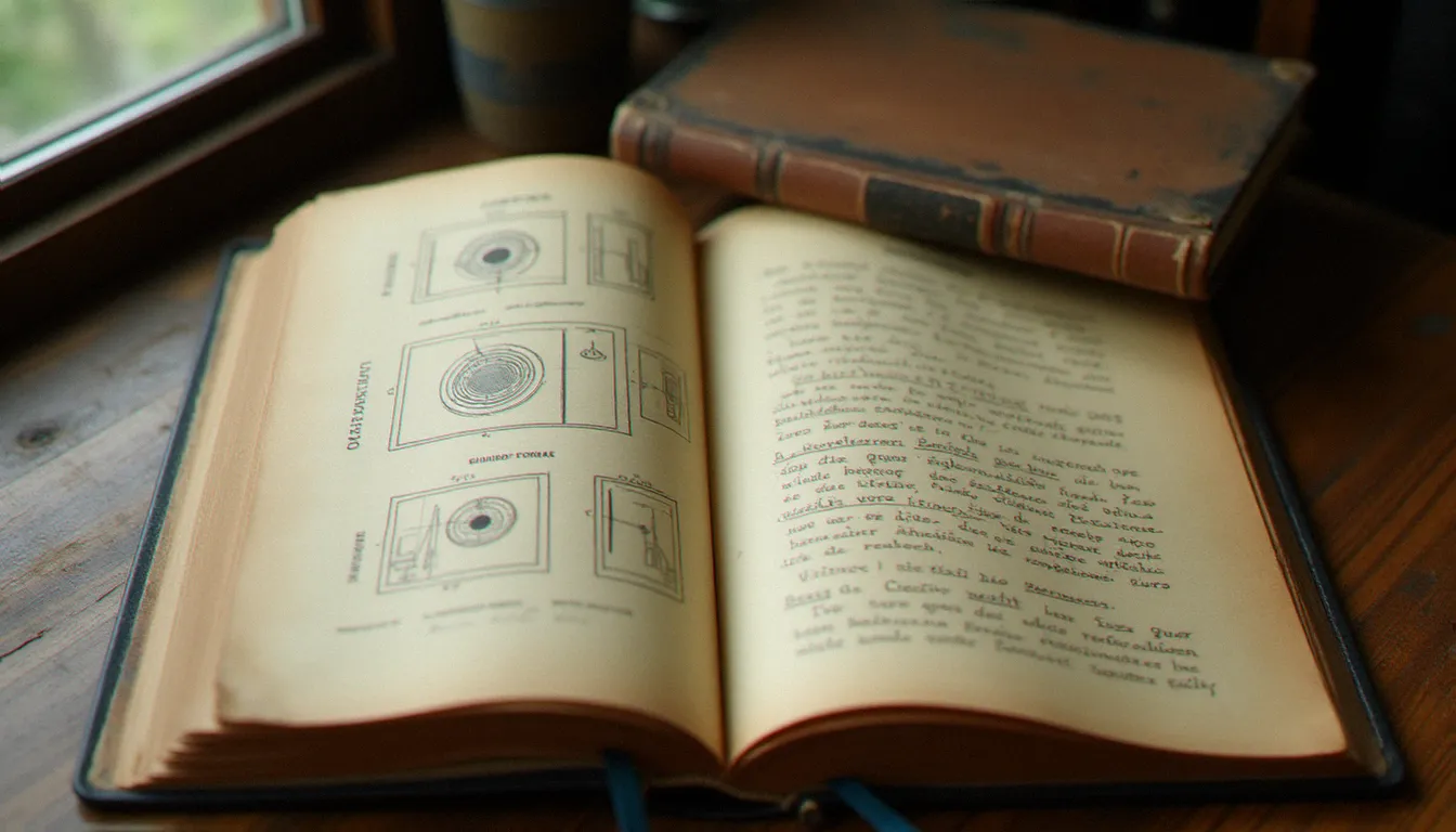 Manuel de photographie ouvert avec des notes manuscrites d'abréviations et d'apocopes du vocabulaire photographique sous lumière naturelle